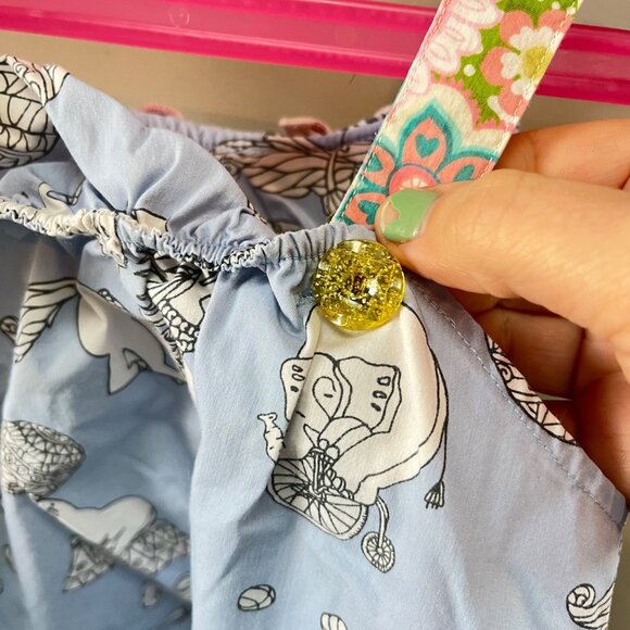 Matilda Jane Girls Sleeveless Ruffled Top Size 4 Blue Patterned Cotton Blend - Picture 4 of 4